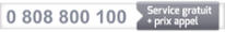 0 808 800 100 : Service gratuit + prix appel