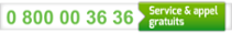0 800 00 36 36 : Service & appel gratuits