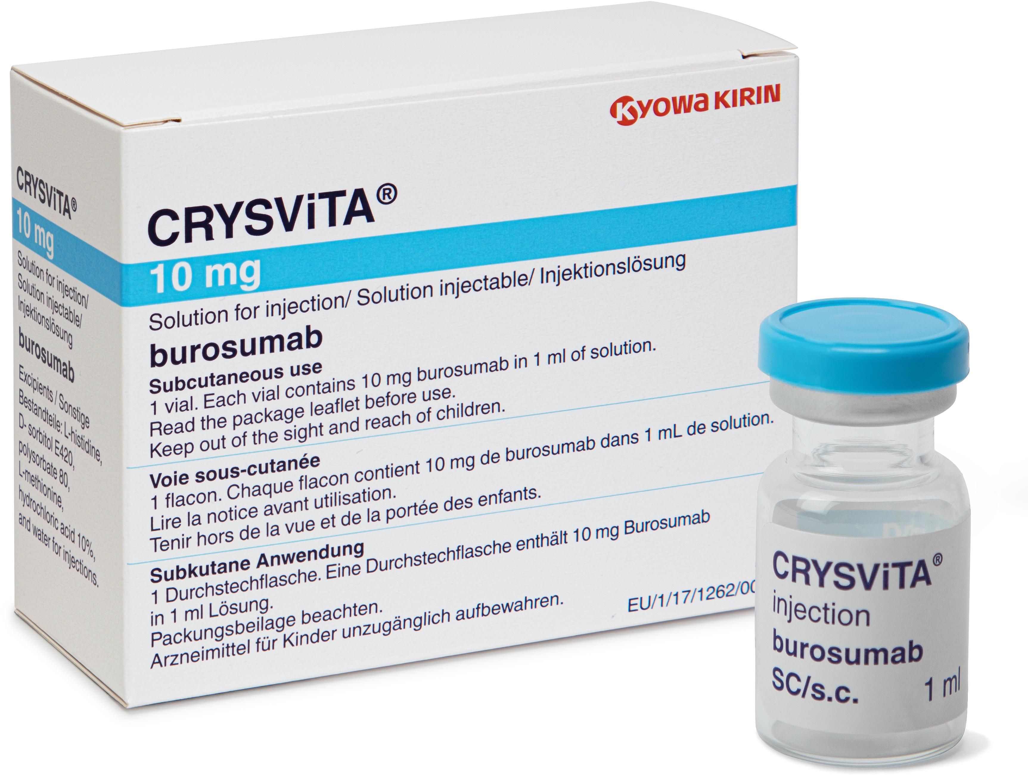 Photo de conditionnement <span class='vidalbox-gamme-product'>(CRYSVITA 10 mg sol inj)</span>