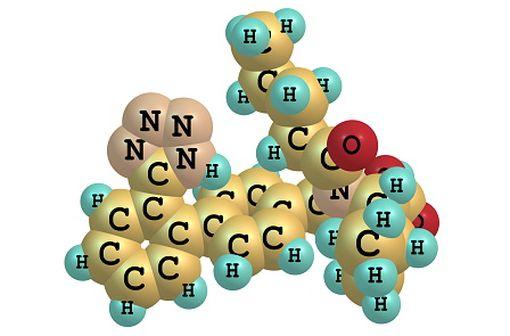Structure moléculaire du valsartan (illustration).
