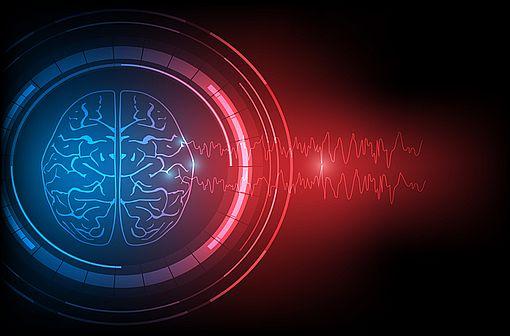 <p>Illustration vectorielle de décharges anormales de cerveau et d’onde épileptique d’EEG.</p>